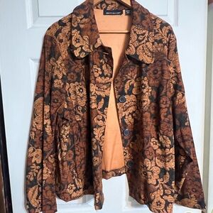 Briggs New York Black and Brown Floral Women's Blazer